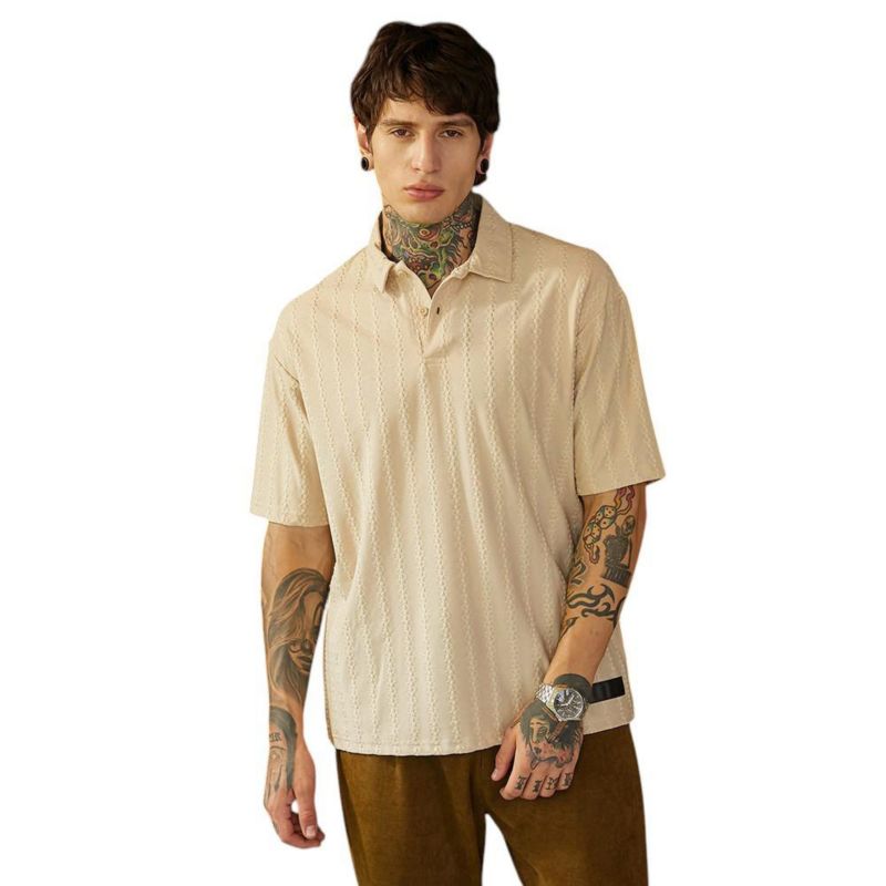 Men's Tactile Oversized Polo T-Shirt