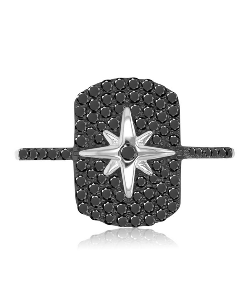 Black Spinel Ring in Sterling Silver