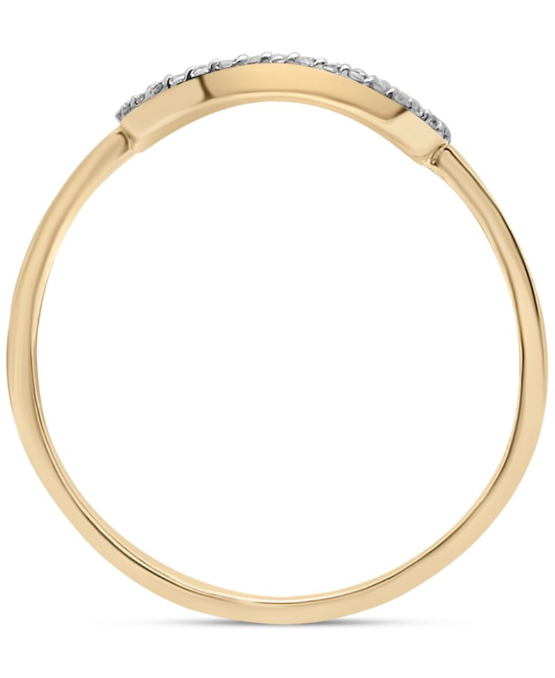 Diamond Elongated Circle Ring (1/20 ct. t.w.) in 10k Gold