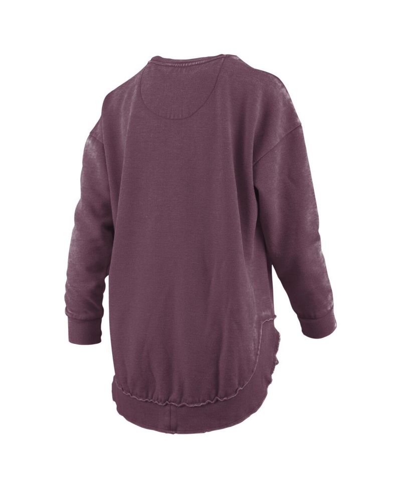 Women's Maroon Texas A&M Aggies M&eacute;lange Poncho Vintage Fleece Long Sleeve Pullover Sweatshirt