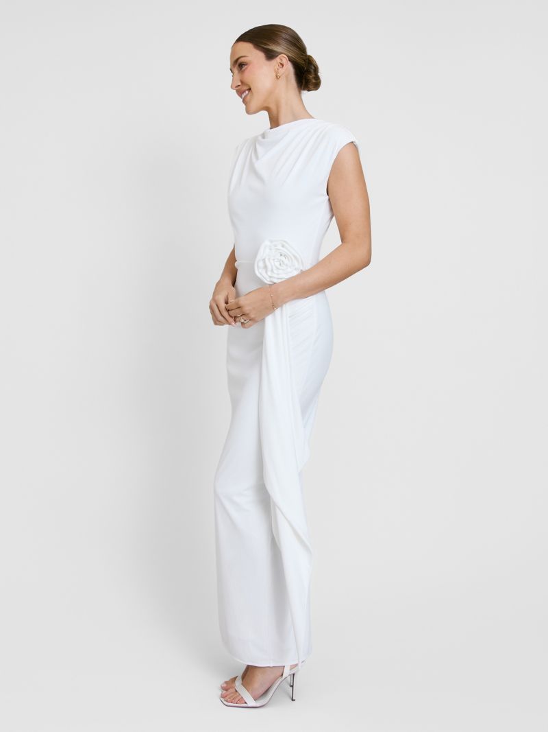 Women's Cap Sleeve Corsage Stretch Dress