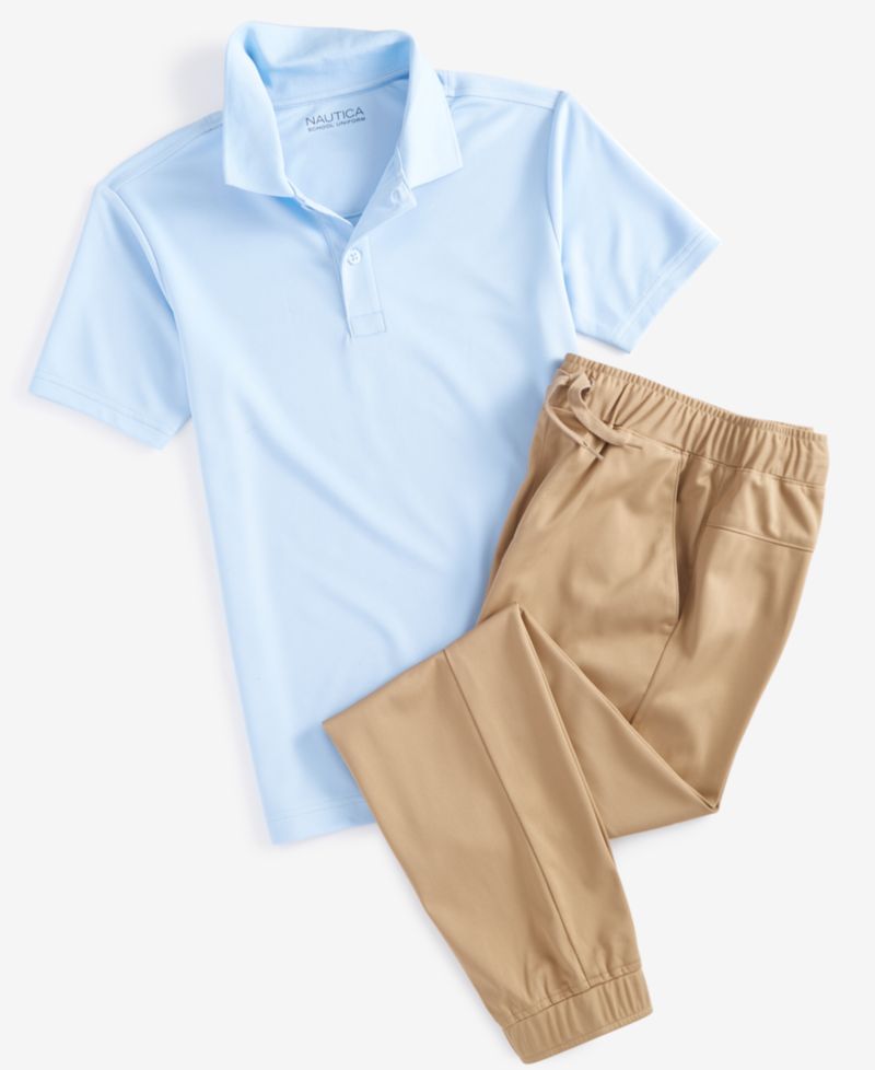 Big Boys Short Sleeve Performance Polo & Performance Drawstring Joggers