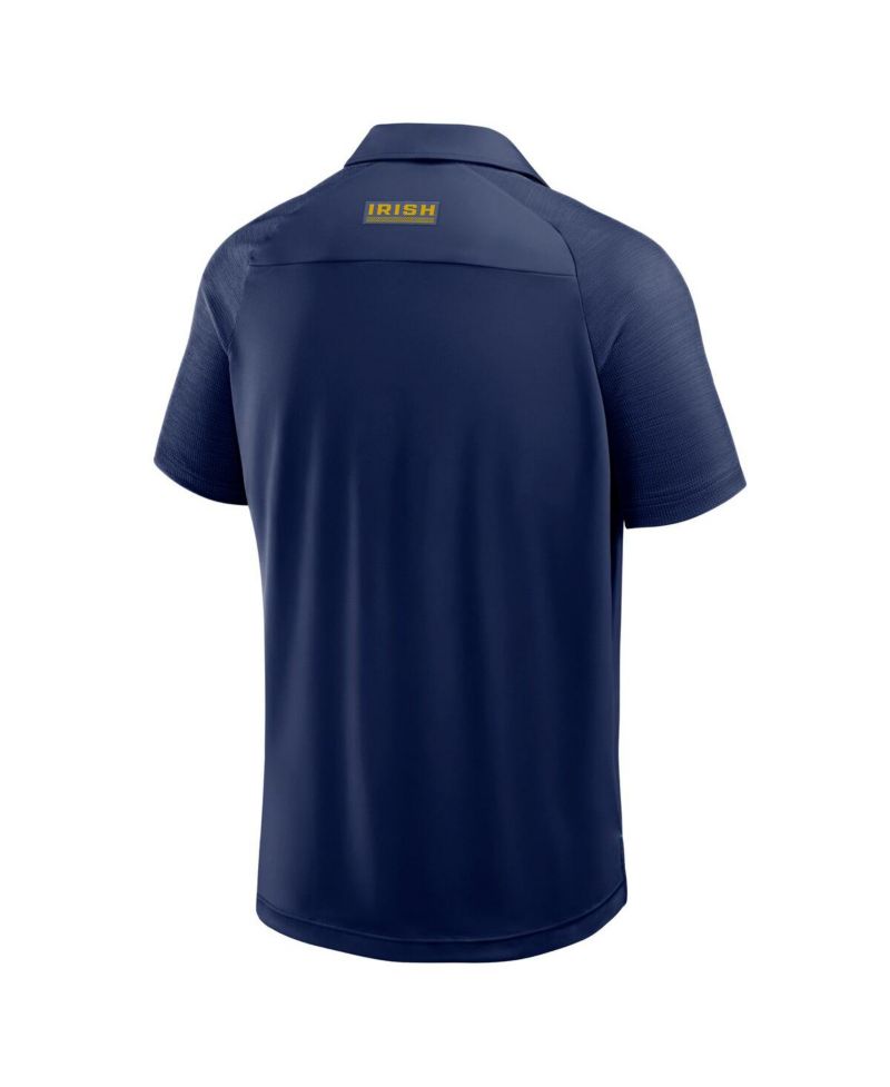 Men's Navy Notre Dame Fighting Irish Take the Lead Defender Raglan Polo Shirt