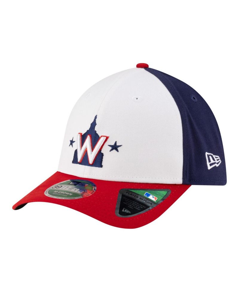 Men's White Washington Nationals Player Replica 39THIRTY M-Crown Flex Hat