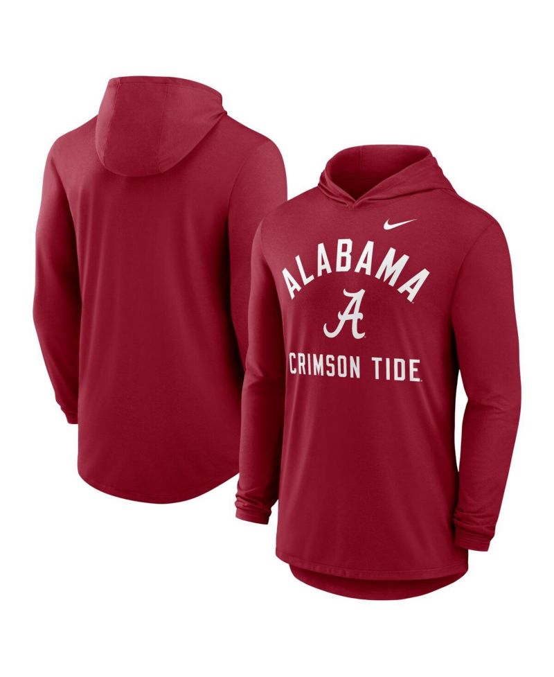Men's Crimson Alabama Crimson Tide Classic Arch Tri-Blend Performance Long Sleeve Hoodie T-Shirt