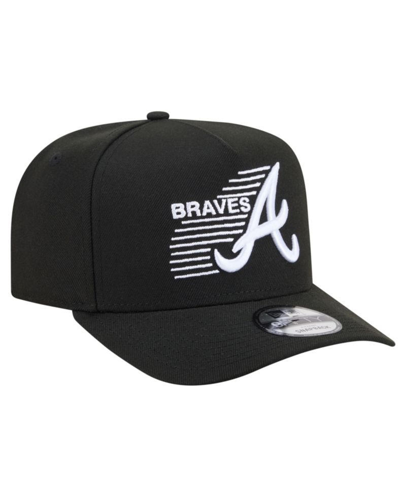 Men's Black Atlanta Braves Motion A-Frame 9FIFTY Snapback Hat