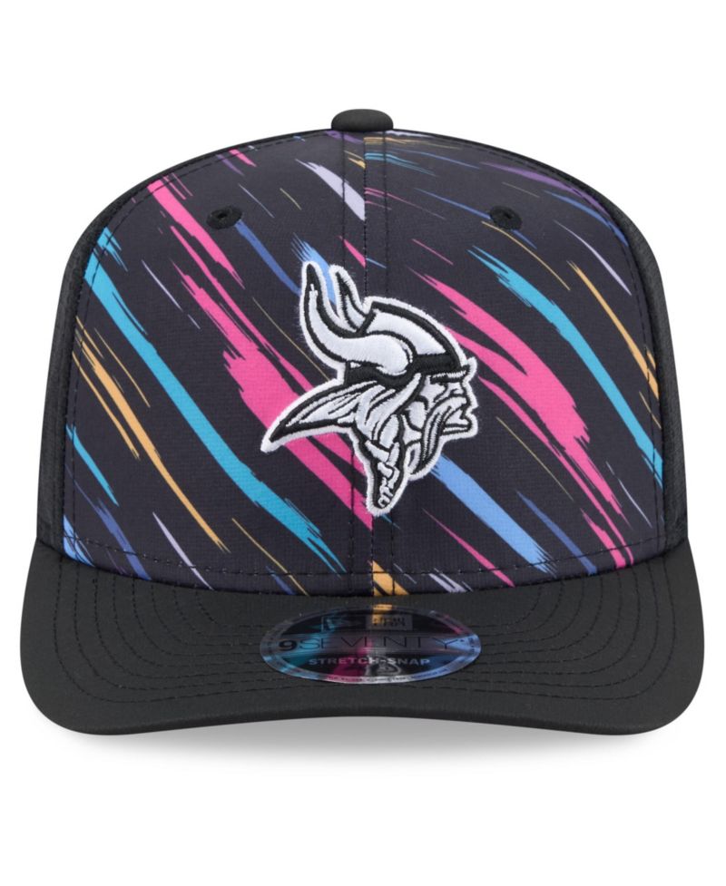 Men's Black Minnesota Vikings 2026 NFL Cruical Catch 9SEVENTY Adjustable Trucker Hat