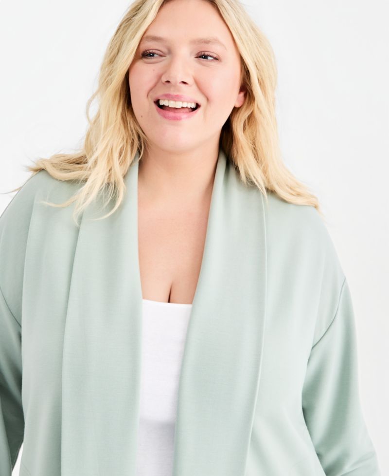 Plus Size LuxLounge French Terry Cardigan