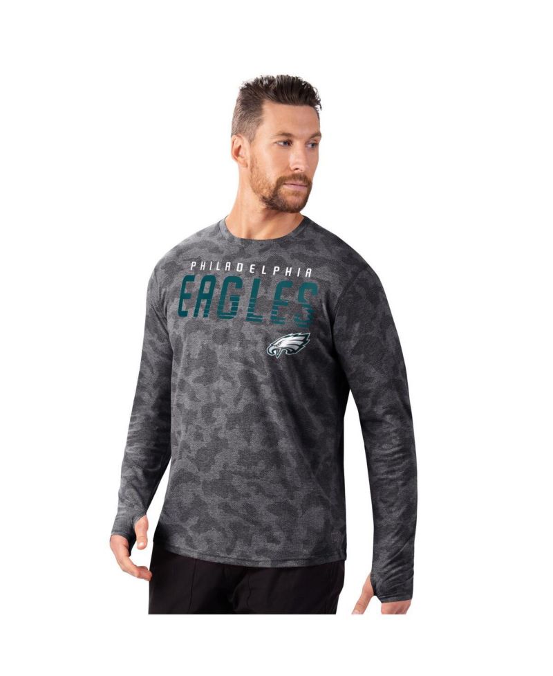 Men's Black Philadelphia Eagles Performance Camo Long Sleeve T-Shirt
