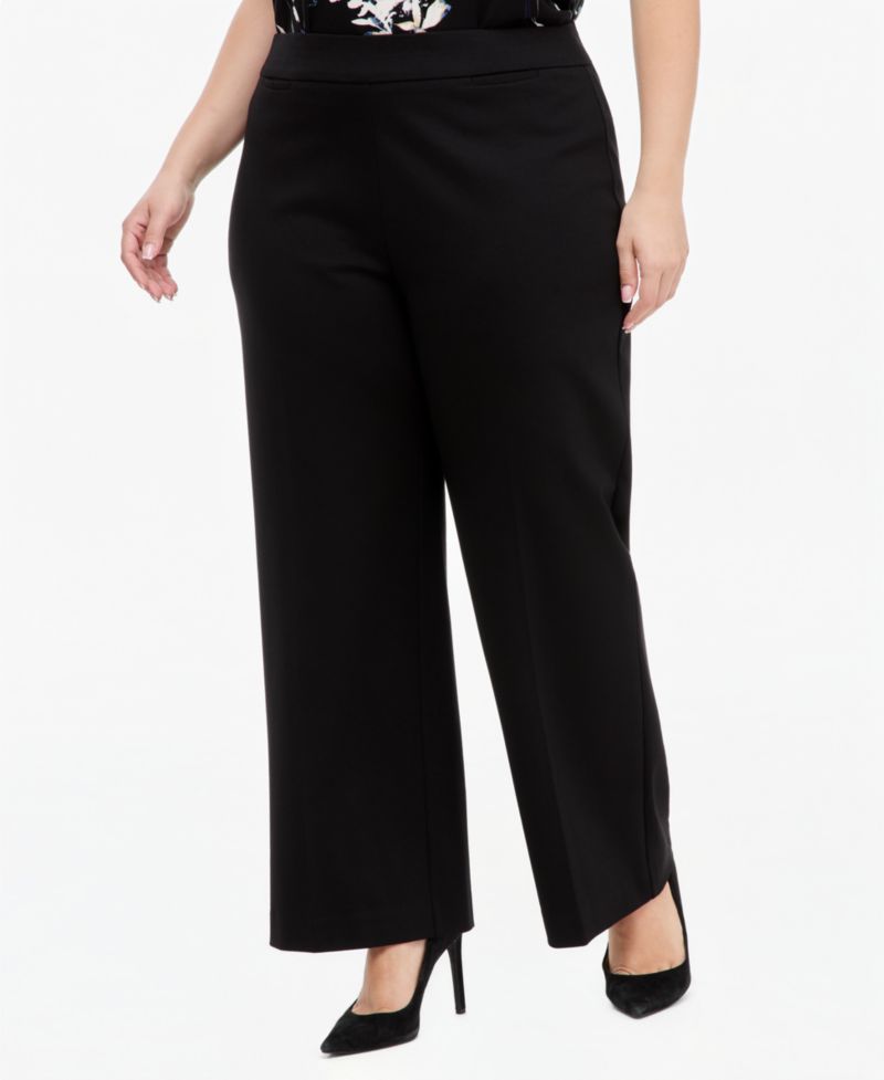 Plus Size Pull-On Wide-Leg Pants