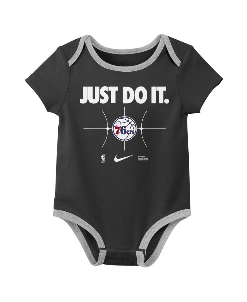 Newborn 2-Pack Royal/Black Philadelphia 76ers Just Do It Bodysuit Set