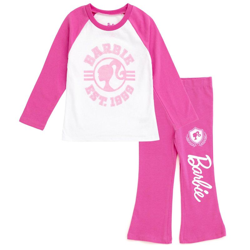 Little Girls 2-Piece Long Sleeve Tee and Flare Pants Set