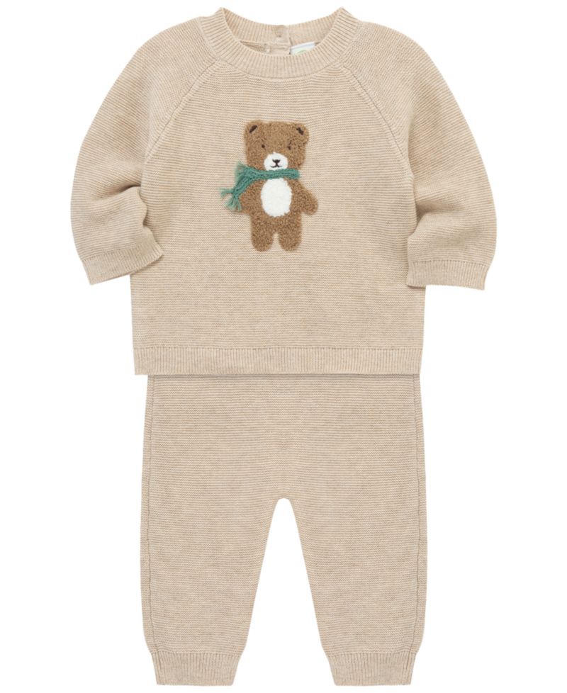 Baby Boys' Teddy Bear Graphic Sweatshirt and Pants, 2-Piece Set