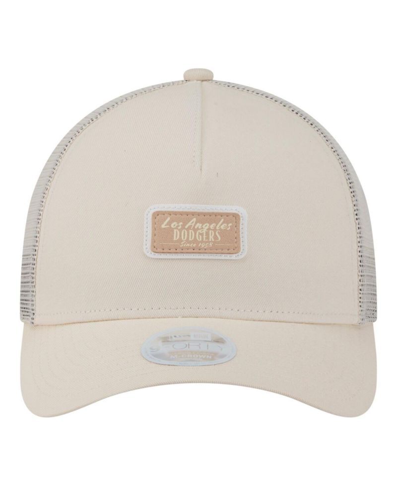 Women's Light Beige Los Angeles Dodgers Tonal Patch 9FORTY M-Crown A-Frame Trucker Adjustable Hat