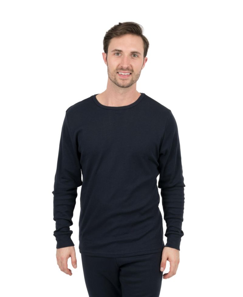 Mens Matching Family Two Piece Cotton Long Sleeve Shirt and Pants Solid Color Pajamas