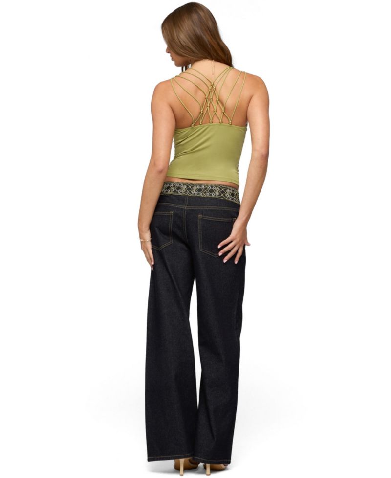 Women's Vinney Strappy Bead V Neck Top
