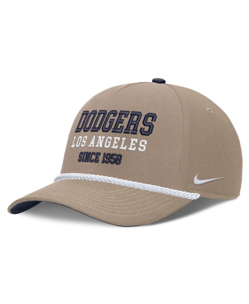 Men's Khaki Los Angeles Dodgers Father's Day Rope Rise Adjustable Hat