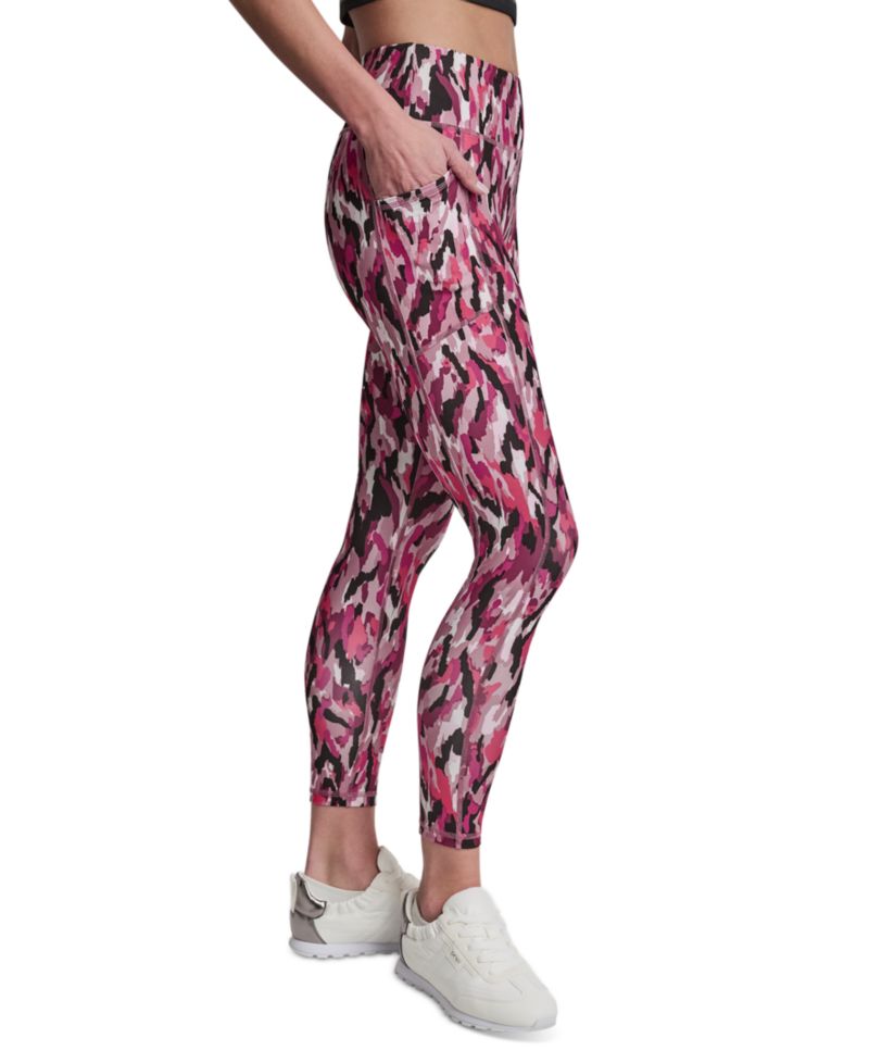 DKNY Women's Printed High-Wasit Fitness Tights Pants