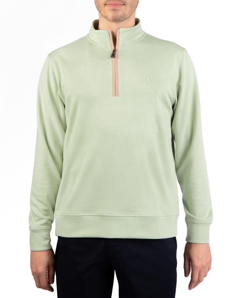 Men's men Ottoman Quarter Zip with Suede Tipping