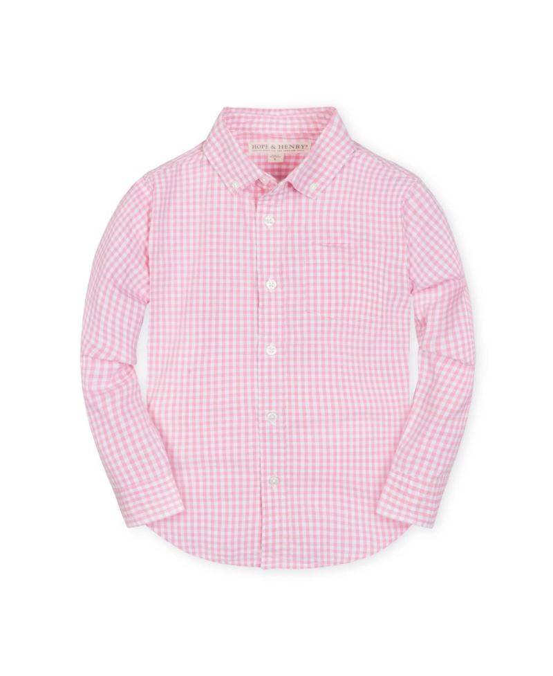 Baby Boys Hope and Henry Stretch Poplin Long Sleeve Button Down Shirt