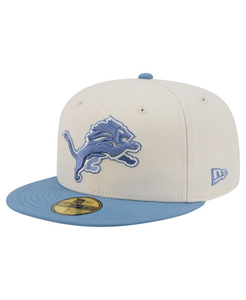 Men's Cream/Blue Detroit Lions Color Pack 59FIFTY Fitted Hat
