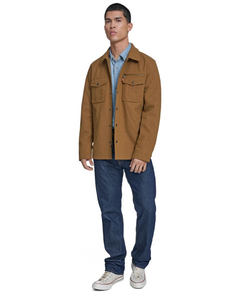 Men's Front Zipper Shirt Jacket