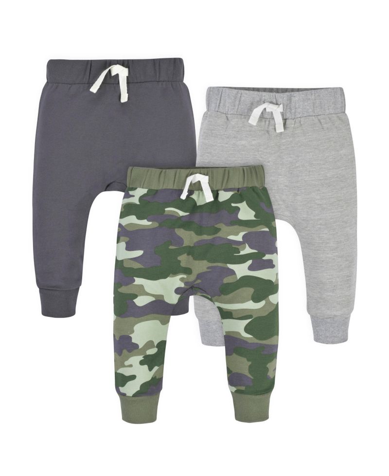 Baby Boys Camo Premium Joggers, 3-Pack
