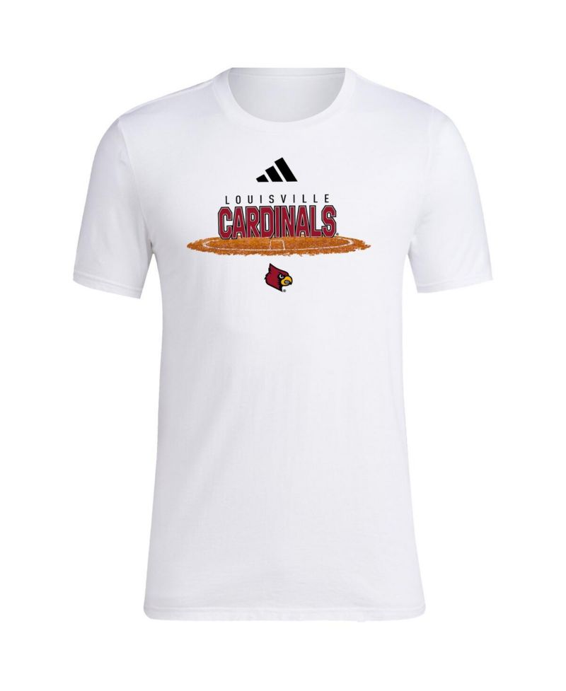 Men's White Louisville Cardinals Softball Pitcher's Circle T-Shirt