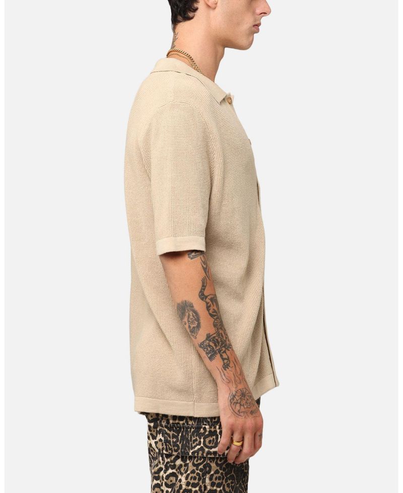 Men's Zyair Knit Rib Button Up Shirt
