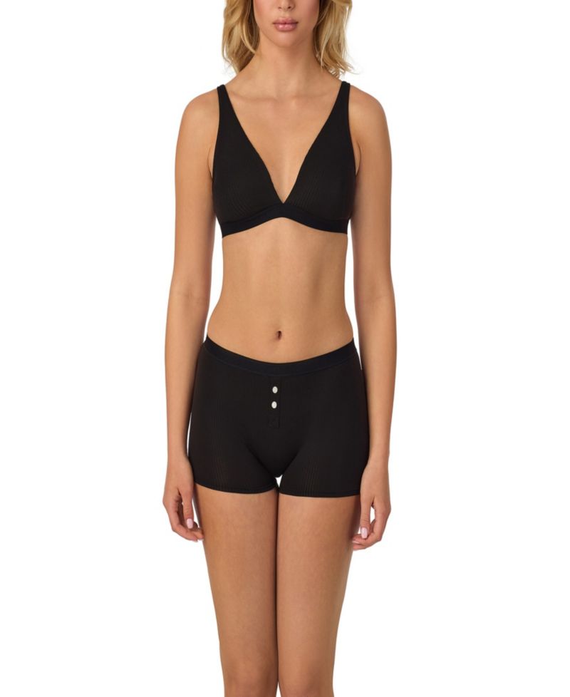 Women's Cabana Cotton Rib Plunge Bralette