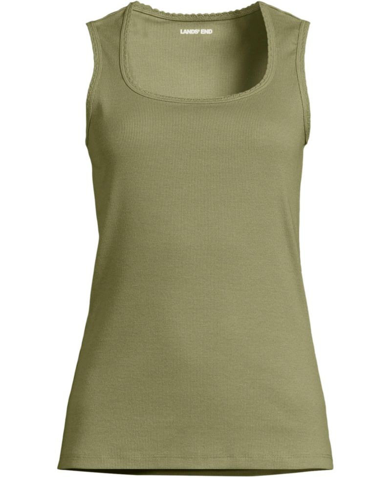 Women's Micro Rib Square Neck Tank Top