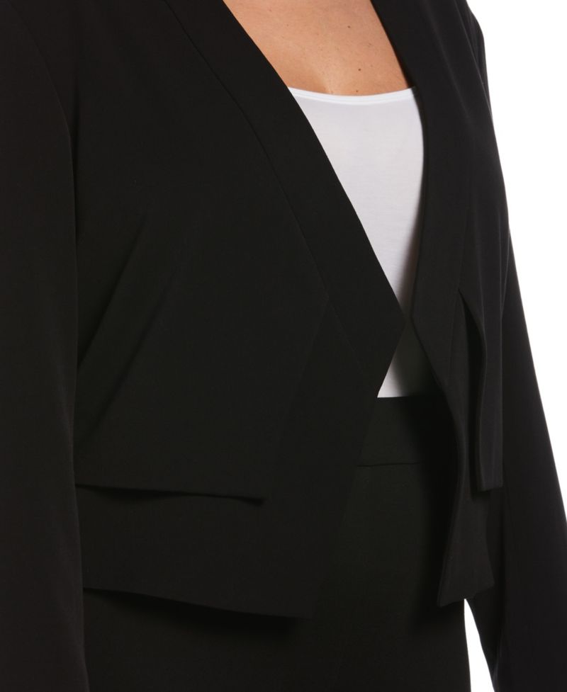Plus Size Cropped Angled Open Blazer
