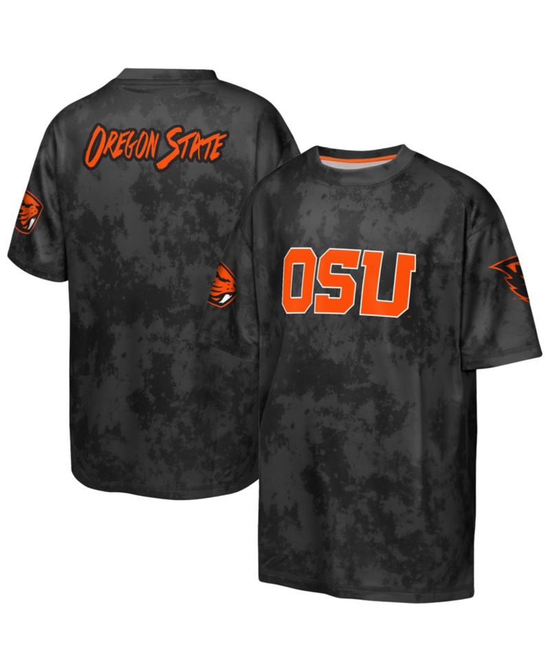 Big Boys and Girls Black Oregon State Beavers Off-Side Sublimated T-Shirt