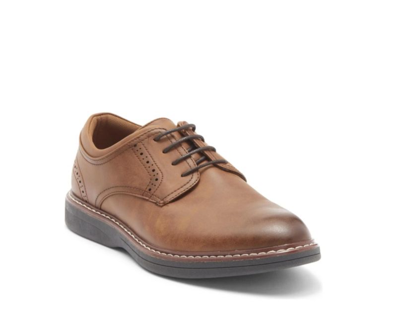 Men's Plain Toe Derby Lace-Up Dress Shoes