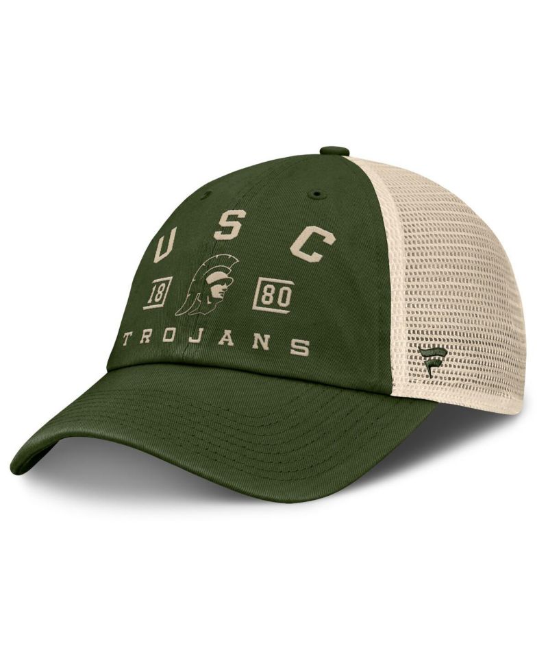 Men's Olive USC Trojans OHT Military Appreciation Frontier Trucker Adjustable Hat