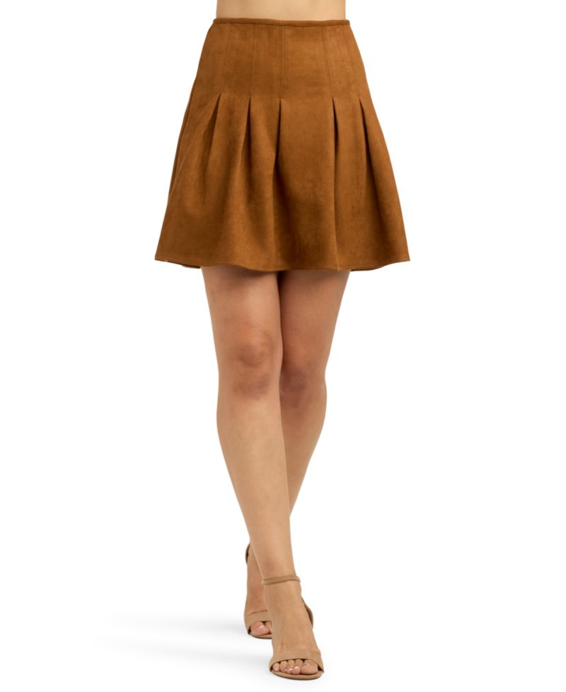 Juniors' Pleated A-Line Mini Skirt