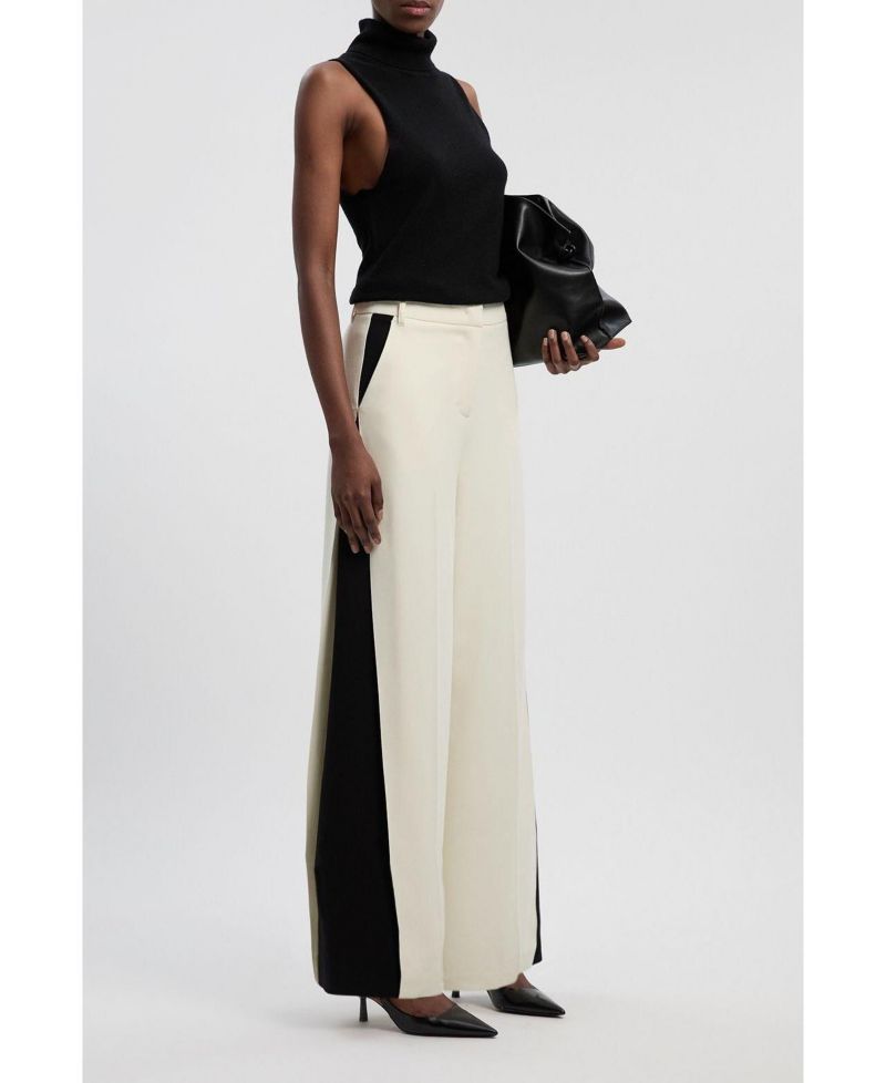 Women's Contrast Colour Wide Leg Trouser