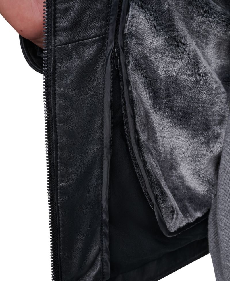 Men's Fur Lined Leather Jacket