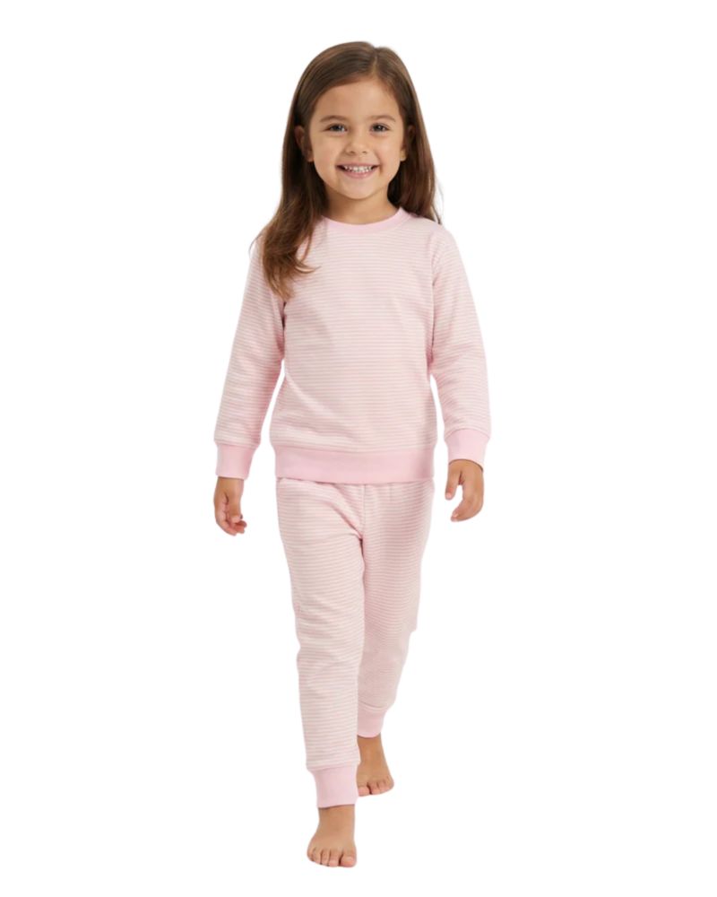 Baby Girls Peony Stripe Lounger Bamboo Sweatsuit