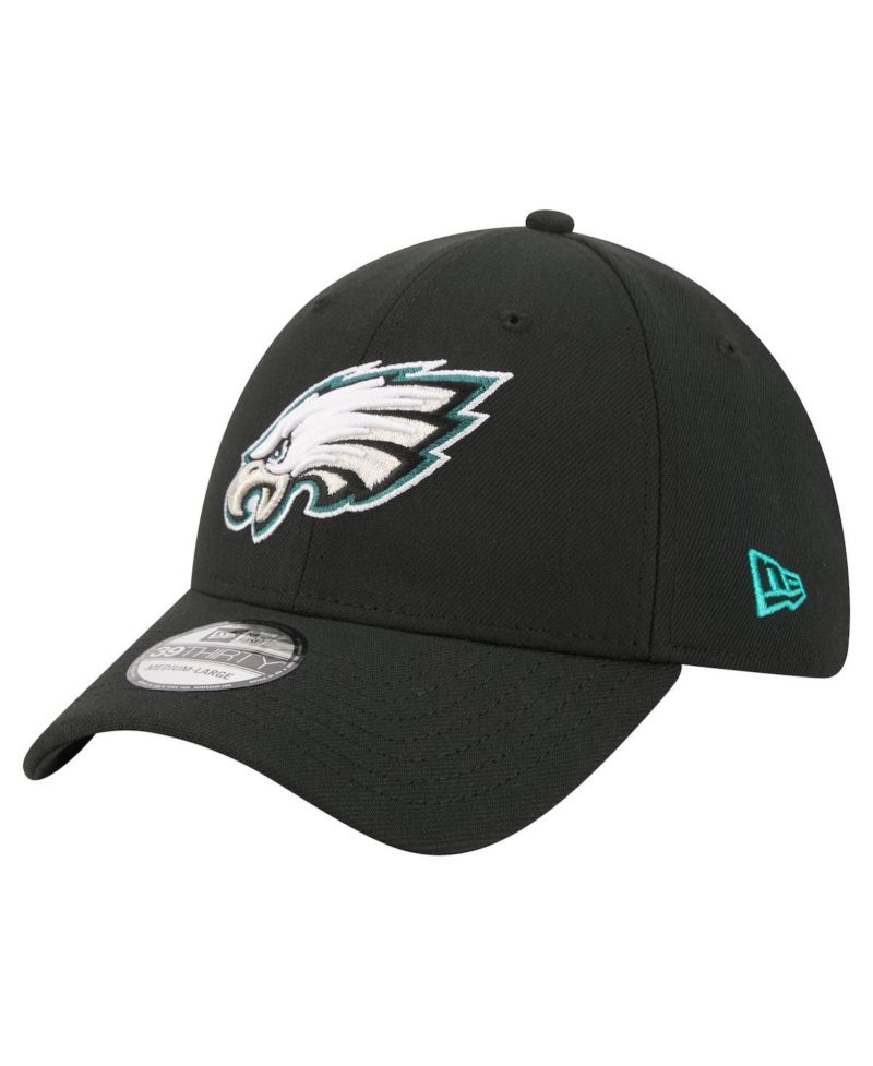 Men's Black Philadelphia Eagles Core Team 39THIRTY Flex Hat