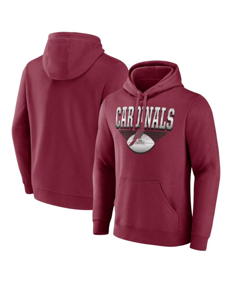 Men's Cardinal Arizona Cardinals Geometric Chrome Pullover Hoodie