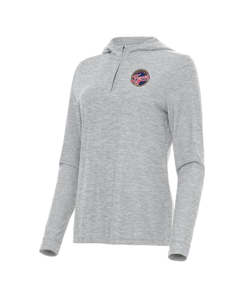 Women's Heather Gray Indiana Fever Daybreak Quarter-Zip Hoodie