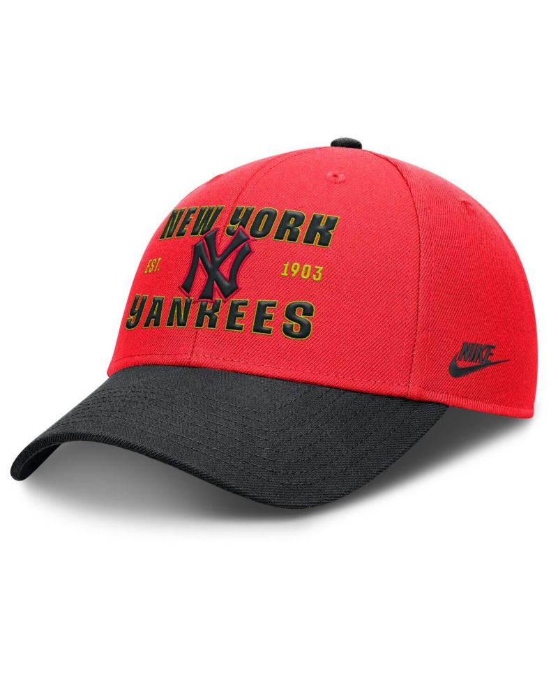 Men's Crimson/Black New York Yankees Neon 90s Rise Adjustable Hat