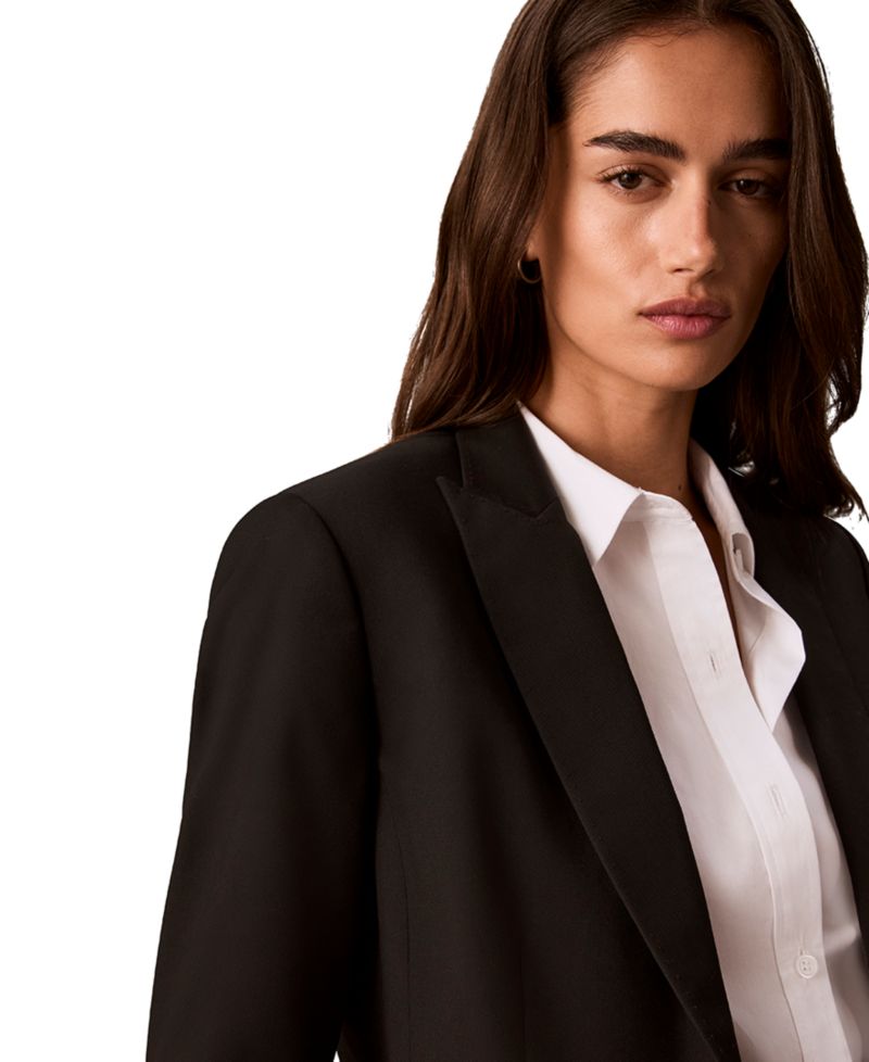 Petite One-Button Peak Lapel Blazer