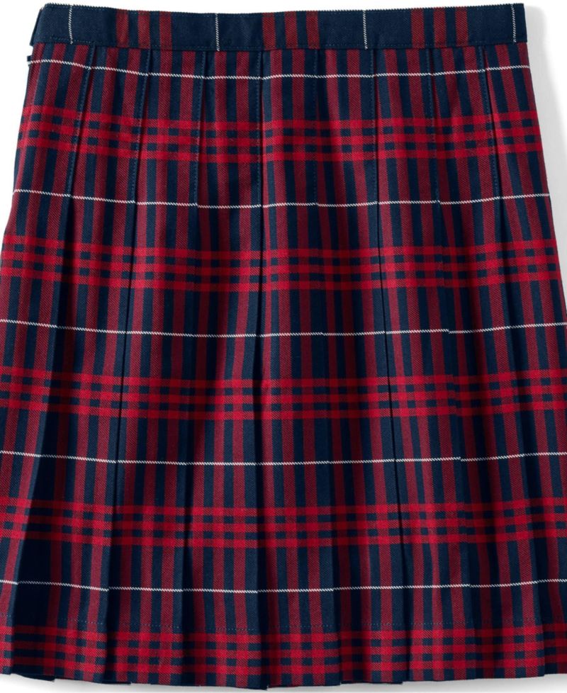 Little Girls Plaid Pleated Skirt Below the Knee
