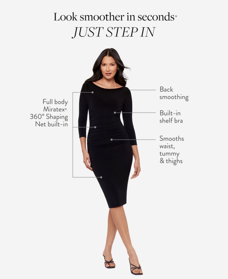 Women's Solid Rory Boat Neck Shaping Dress