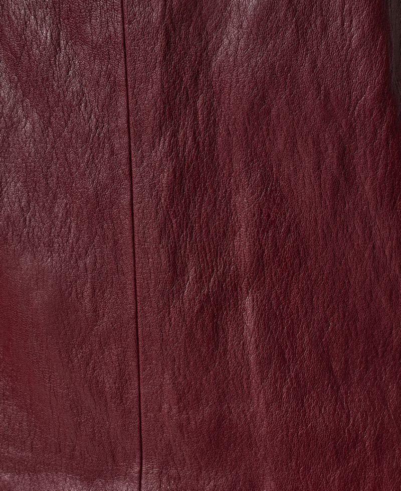 Women's Faux-Leather Sleeveless V-Back Blouse