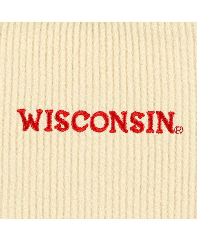 Women's Cream Wisconsin Badgers Timber Cropped Pullover Sweatshirt