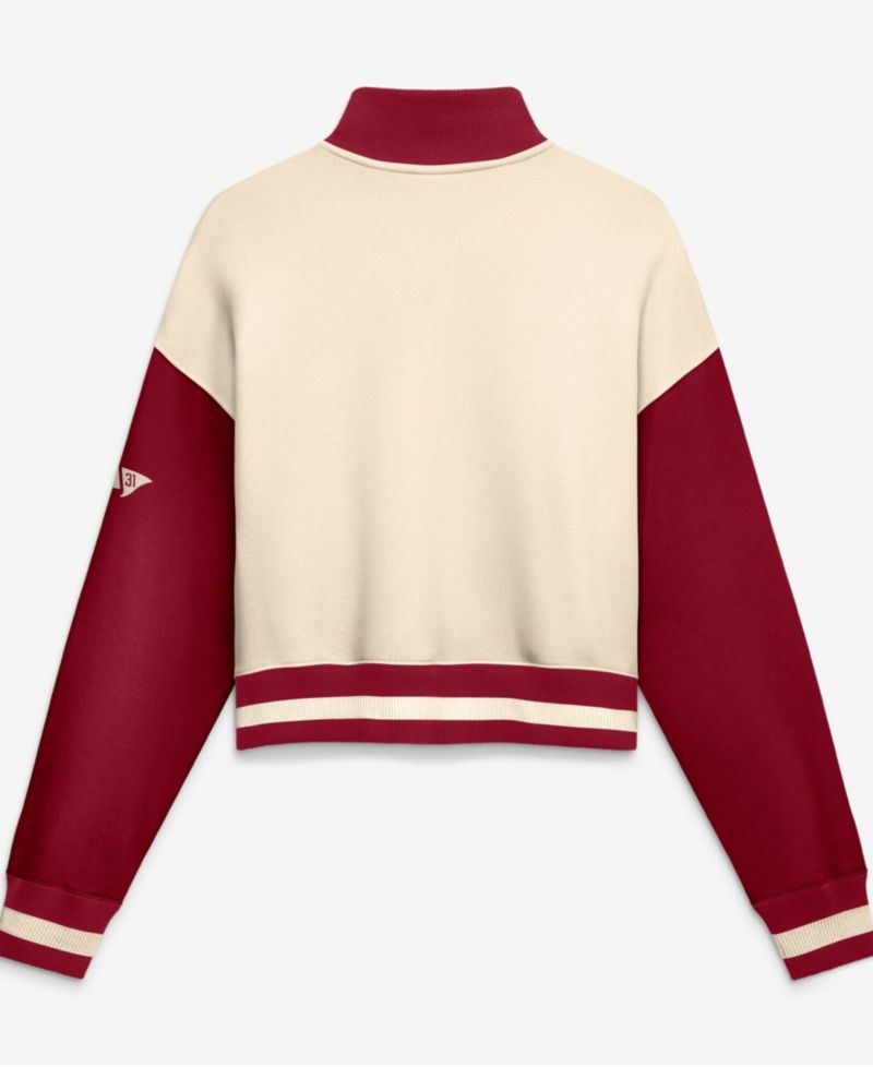 Women's Alabama Crimson Tide Oversized Colorblock Cropped Pullover Sweatshirt
