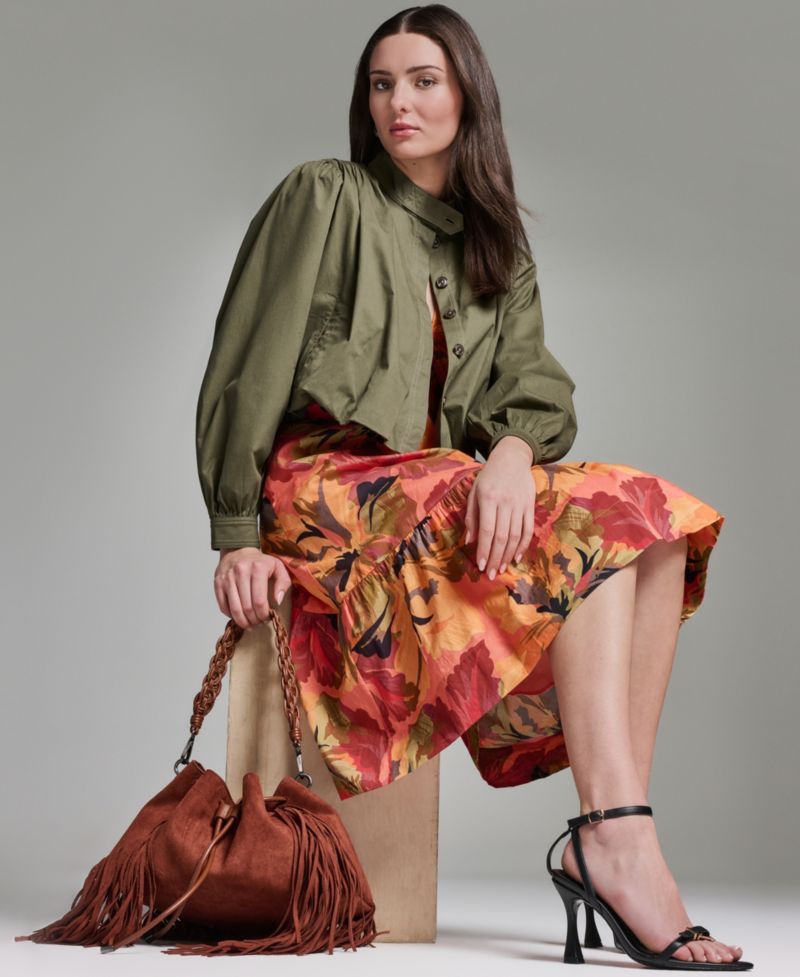 Women's Long-Sleeve Mock Neck Cropped Jacket
